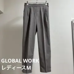 グレー ダブルプリーツ スラックス