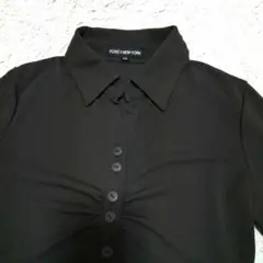 【美品】FOXEY NEW YORK ダークブラウン ポロシャツ 38ストレッチ