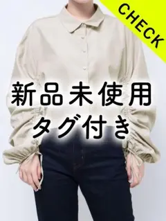 ★新品袋未開封★MURUA ムルーア　袖ギャザーシャーリングブラウス