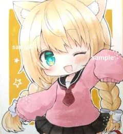 【訳あり】手描きイラスト　オリジナルイラスト　小色紙