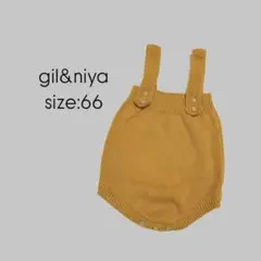 gil&niya ベビー　ニットサロペット　ロンパース　イエロー　66cm