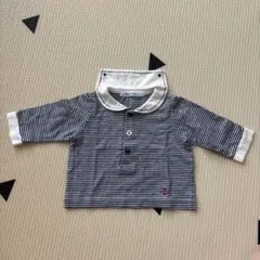 familiar ストライプ長袖ポロシャツ 70