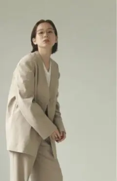 todayful リネンカラーレスジャケット