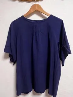美品♡アップルハウス♡ピンタック チュニックブラウス♡ブルー系