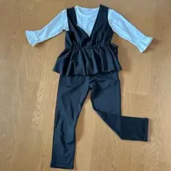 キッズフォーマル　ペプラムトップス　セットアップ　黒　140cm 女の子
