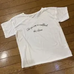pink adobe メッセージプリント Tシャツ M ホワイト