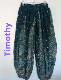 Timothy ピーコック柄イージーパンツ