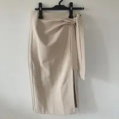 ベージュ ラップスタイル タイトスカート
