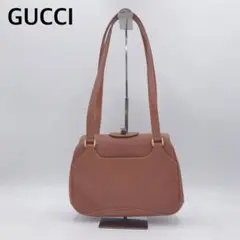 グッチ オールドグッチ バンブー レザー ショルダーバッグ ブラウン