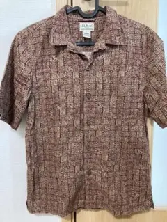 L.L.Bean アロハシャツ 半袖シャツ ボルドー