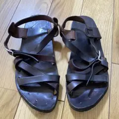 45R/ダークブラウン レザー サンダル❣️お値段交渉可‼️