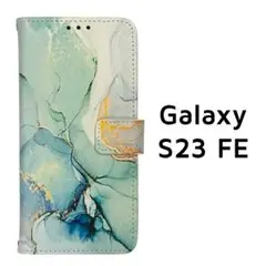 Galaxy S23 FE 手帳 グリーン マーブル
