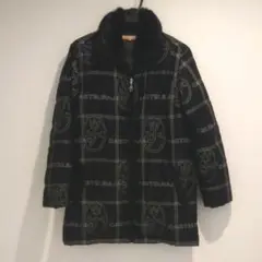 美品☆【カステルバジャック】2size ダウンコート 黒 ラビットファー 秋冬
