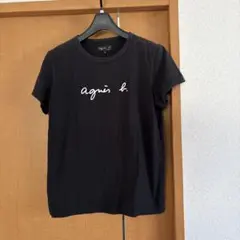 agnes b. アニエスベーロゴ黒Ｔシャツ L