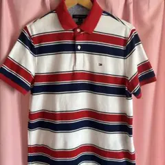 TOMMY HILFIGER ストライプポロシャツ Mメンズ
