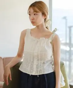 Kastane コットンレースビスチェ