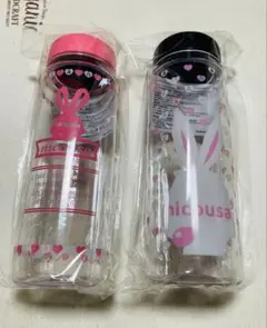 nicousaにこうさ　クリアボトル　2本セット　500ml ピンク＆ブラック