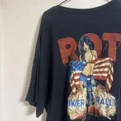 ROT BIKER RALLY バックプリント　ピンナップガール　アメカジ　古着