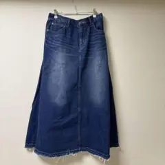 SMILE LAND デニムロングスカート　ネイビー　LL