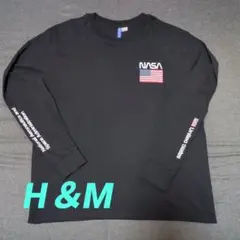 H&M NASA ブラック 長袖カットソー XL/S