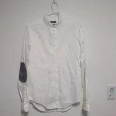 #9まとめ買い割引中ZARA MAN スリムフィット ホワイトシャツ 肘パッチ付
