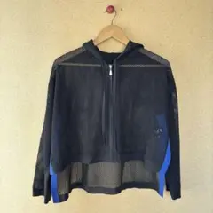 BLUE FRONCE メッシュパーカー ブラック バイカラー サイドスリット