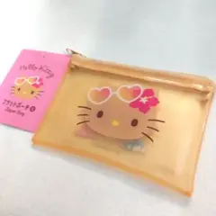ダイソー　ハローキティ　日焼けキティ　フラットポーチS