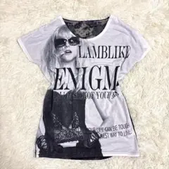 00s y2k グランジ tシャツ スモーキングガール バックレース 平成ギャル