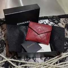CHANEL シャネル ビコローレコンパクトウォレット レッド 小銭入れ