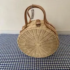 丸くてかわいいかごバッグ　未使用　訳あり