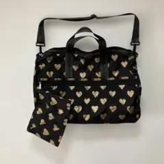 LeSportsac ハート柄 2wayボストンバッグ ショルダー　大型