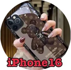 【人気商品！】iPhone16 ケース クマ ブラウン 耐衝撃 携帯ケース