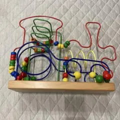 【美品】ビーズコースター 木製 おもちゃ　知育玩具