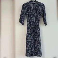 Lunaria ペイズリー柄 五〜七分袖ワンピース Lサイズ