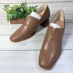1152【新品】オリエンタルトラフィック パンプス 茶 ウッドヒール 41