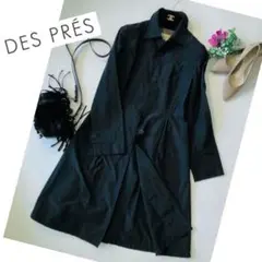 美品 DES PRES トレンチコート ロング丈ジャケット 黒 レディース