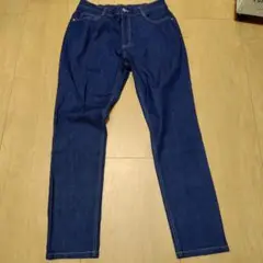 デニムパンツ　スキニー　ウエスト前開き　後ろゴム