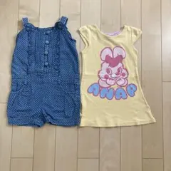 ANAP うさぎワンピース　他サロペット　100cm 2枚セット