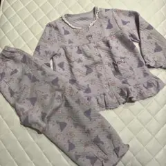 紫色　キルトパジャマ 120