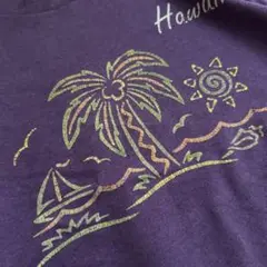 90s USA製 フルーツオブザルーム 黒タグ ヤシの木 ヨット 古着 Tシャツ