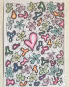 #108 抽象画 原画 A4