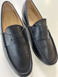 美品ヒロフコインローファースリッポンシューズレザービジネスシューズドレスシューズ