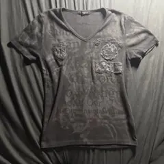 in the attic レザー パッチ 英字 カットソー tシャツ 平成