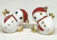雪だるま ピアス 18Kコーティング サンタ ツリー クリスマス ネイル