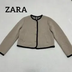 美品✨ザラ ノーカラー ジャケット パイピング付き 金ボタン 28 M 完売品
