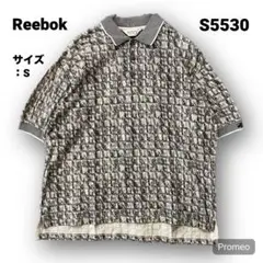 【即購入OK】Reebok 半袖ポロシャツ サイズS 総柄 ブラック