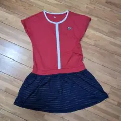 FILA テニスウェア 赤 ネイビー ストライプ