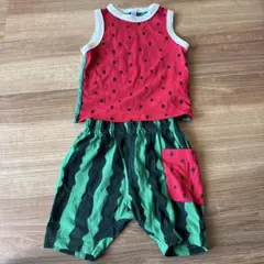スイカ柄 タンクトップとショートパンツ セット 80cm