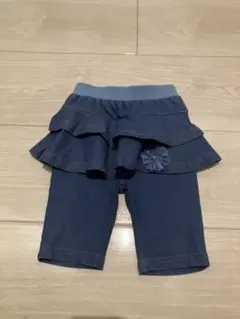 美品 パンパンチュチュ フリルレギパン ハーフ丈 インディゴ 90 レギンス