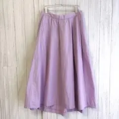 シップス　フレアロングスカート　【M】　ピンク　紫　ポケット　お出かけ　きれいめ